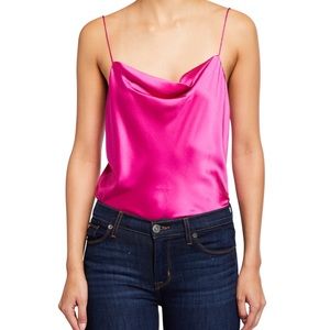 CAMI NYC Pink silk Cami - The Axel Cowl-neck Silk Camisole In Nebula